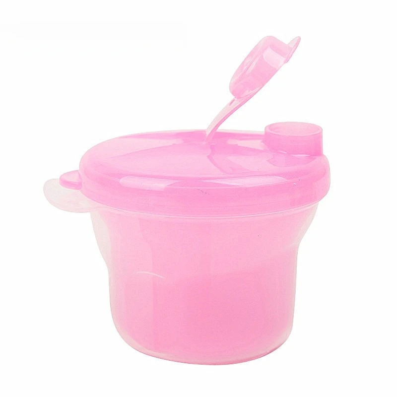 Portable 3 compartments rotating milk powder box storage airtight container for the baby powdered milk
