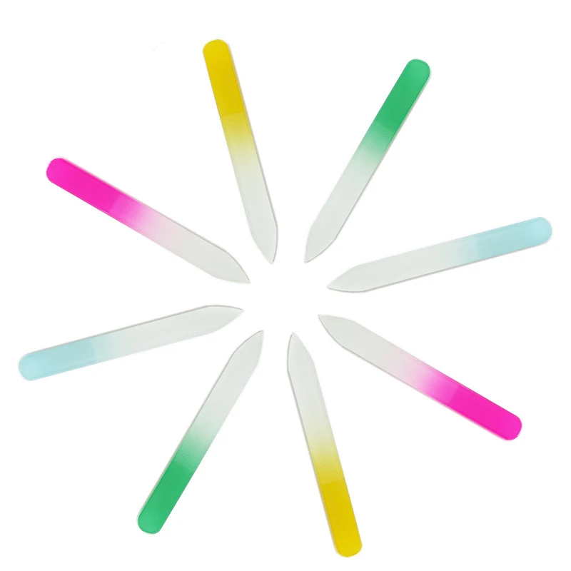 EYL Professional Custom Printed logo tempered Colorful Double Side Washable durable Crystal Glass Nail File