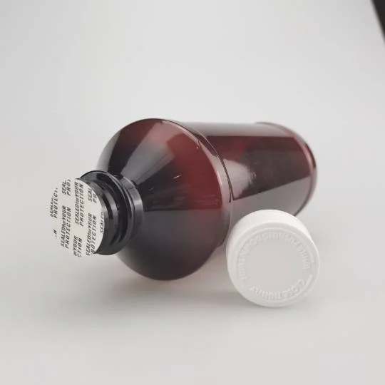 16oz Amber Pet Cough Syrup Plastic Square Bottles Modern Arch Clear Seal Medicine Pet Plastic Bottle With Cap