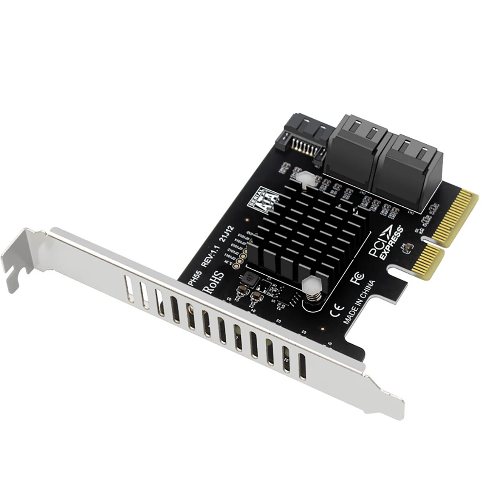 PCI-E to 5-Port SATA 3.0 III Expansion Card PCI-E X4 Controller Board Support 6Gbps PCI-E to SATA Adapter HUB for PC Computer