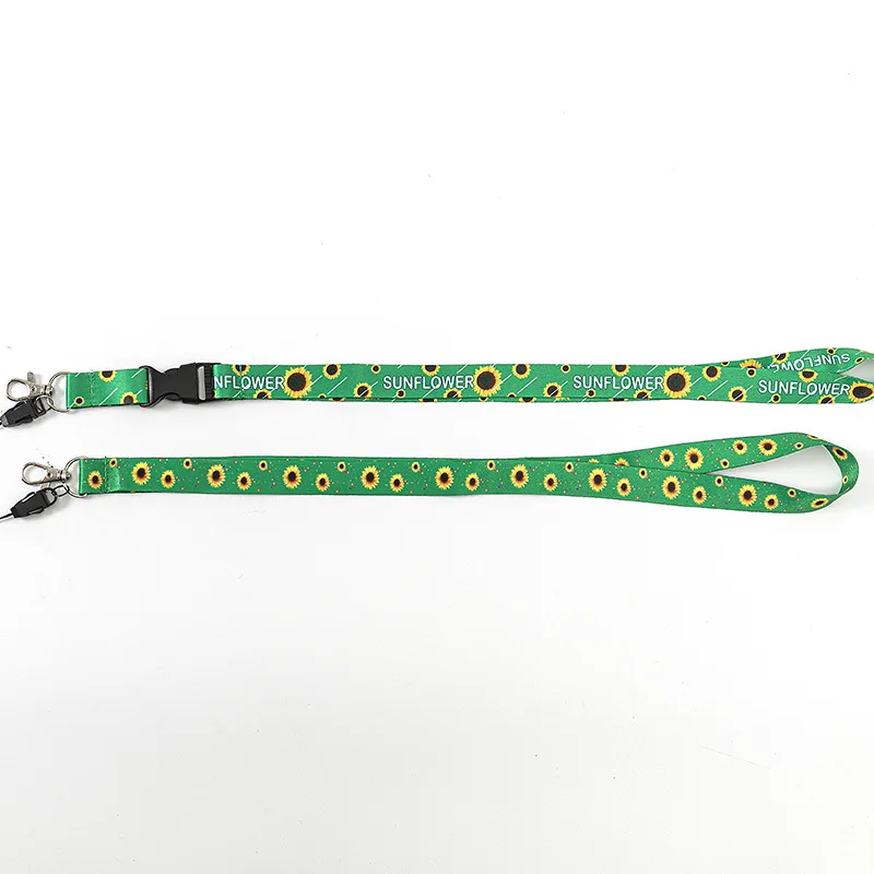 Full Color Transfer Print Smooth Polyester Lanyard With oval hook in Matt Black color