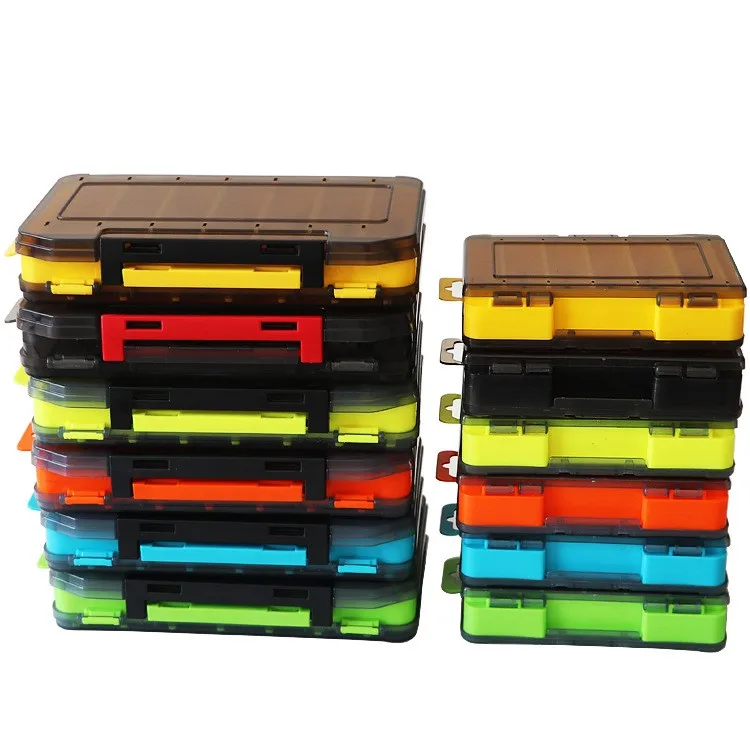 Free Samples Plastic Fish Fishing Accessories Lure Hook Boxes Soft bait Storage Double box