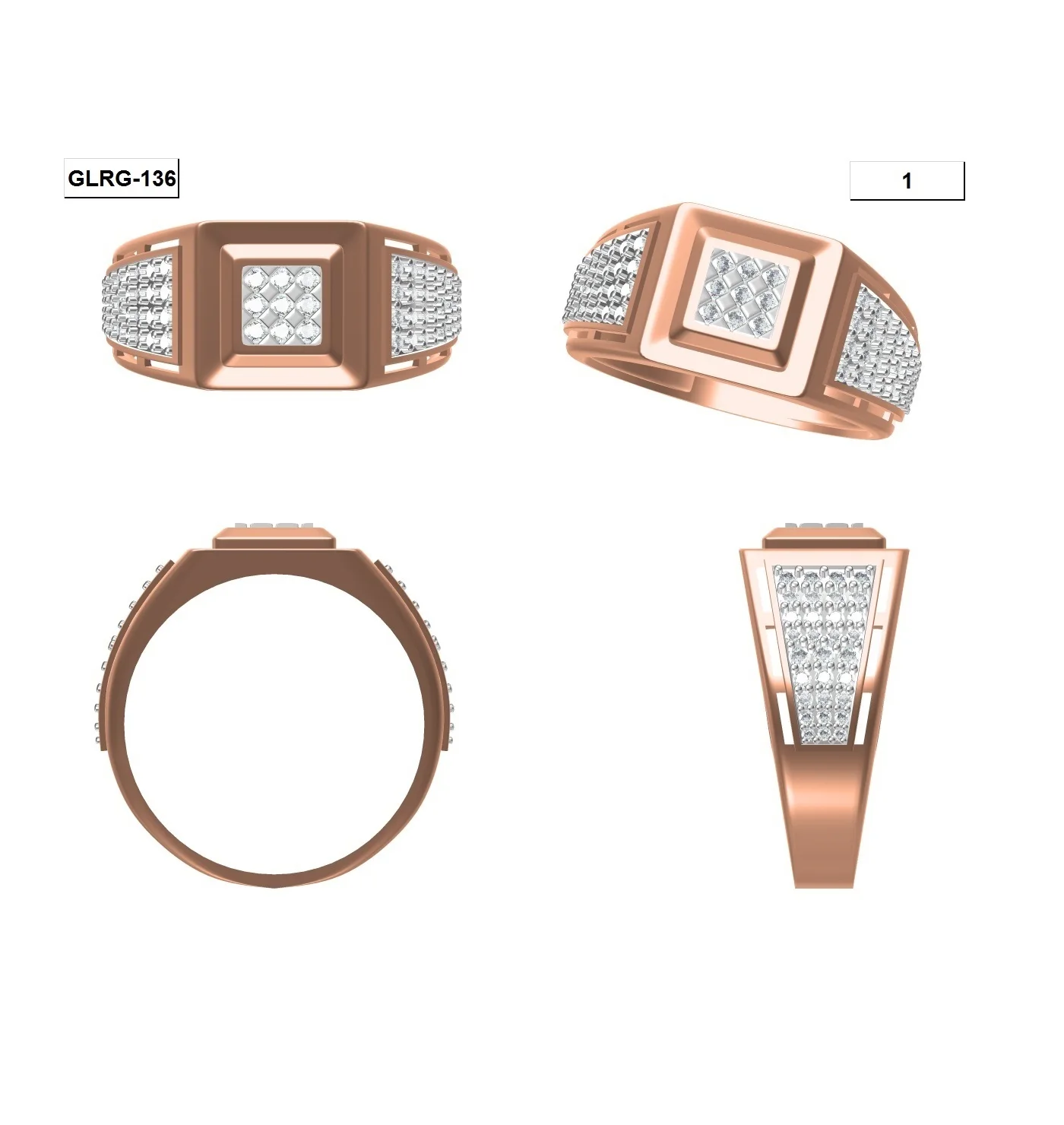 
4.55 Grams 14k Rose Gold Ring For Men with Natural IGI Certified 0.74 Carat Si-GH Color Diamonds, Custom Rings For Men & Women 