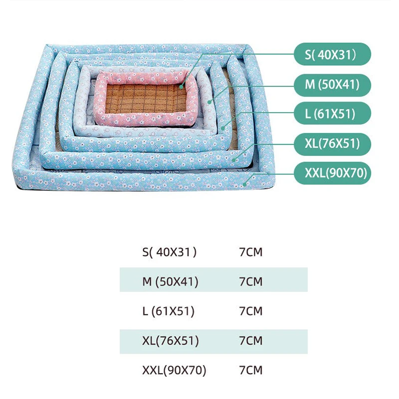 Summer Dog Bed Thick Mat for Dogs Pet manufacturer Sofa with Pillow for Small Medium Large Dogs Cat Cooling Pad Pet Supplies