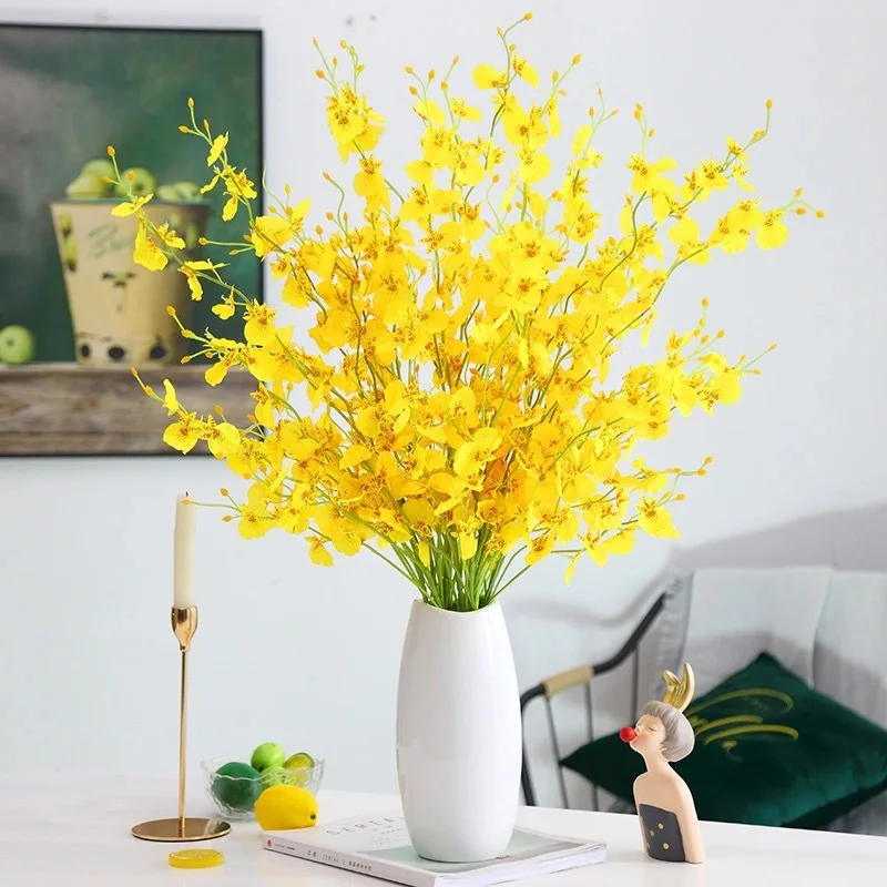 Wholesale Yellow Artificial Flowers Artificial Orchid Flower Decorative Flowers
