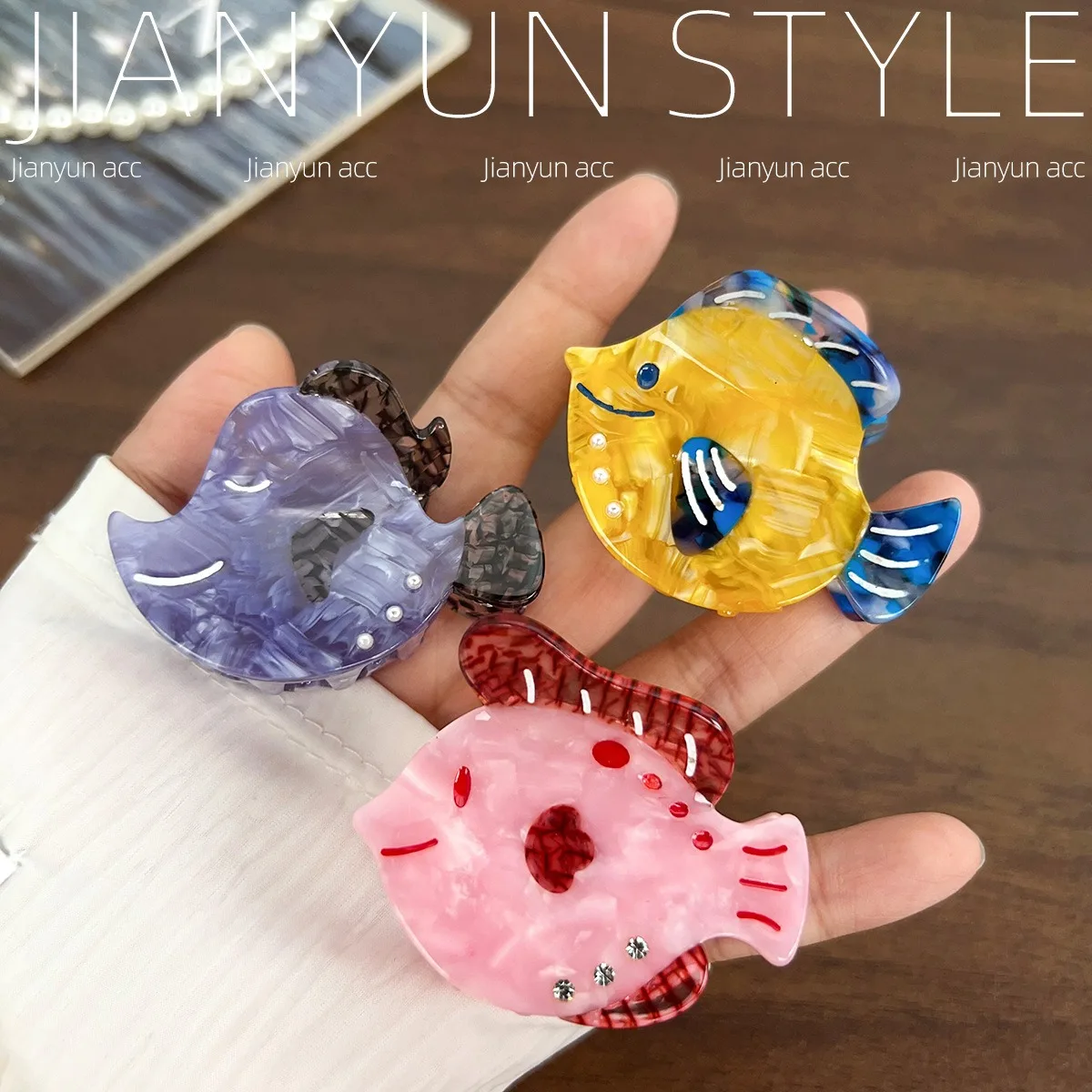 New Fashionable Cartoon Fish Vinegar Gripper Cute Ocean Style Octopus Tropical Fish Girl Grip