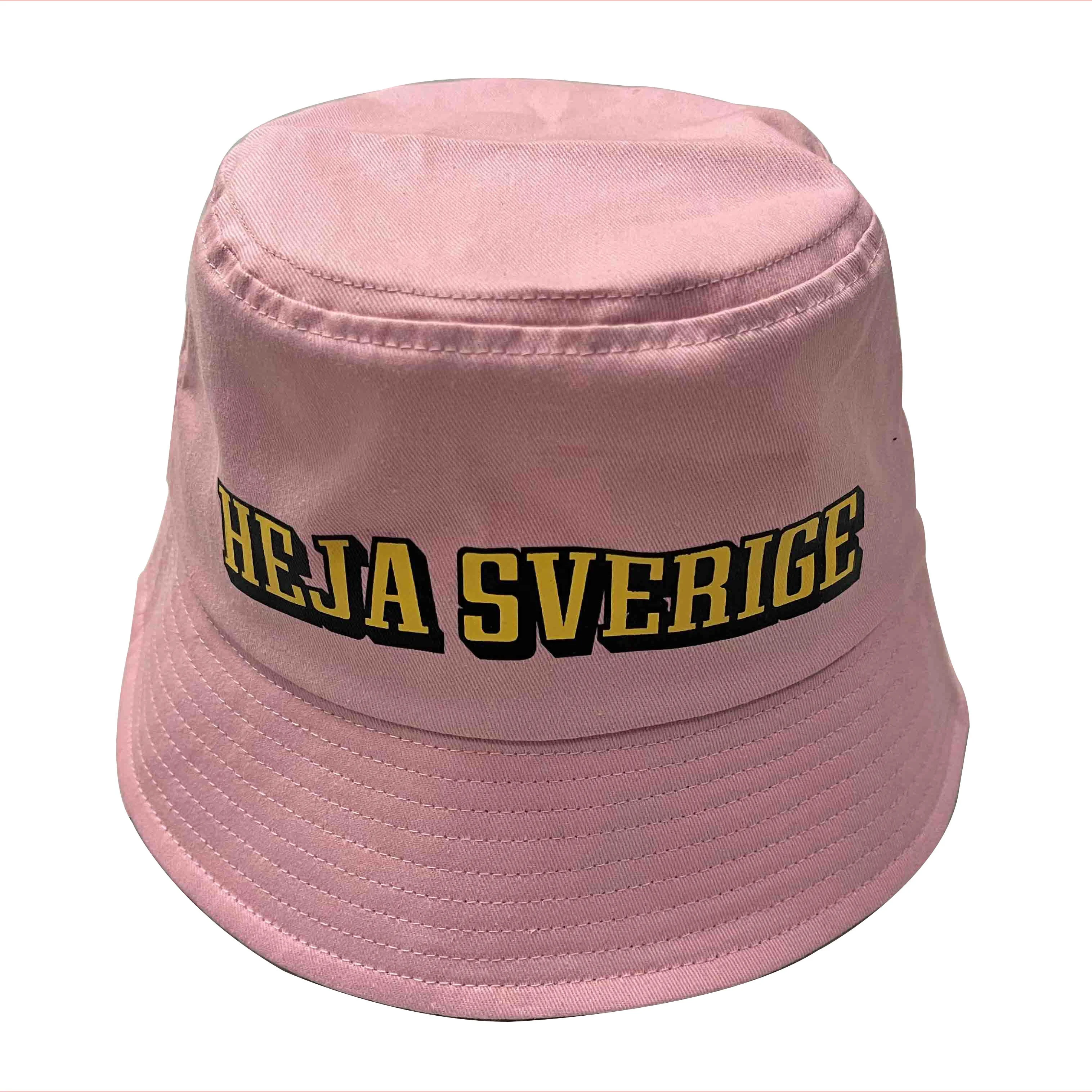 Fashion Embroidery Fisherman Hat  Custom Logo Cotton Bucket Hat Sun cap Bob Hat for Children Spring or Summer