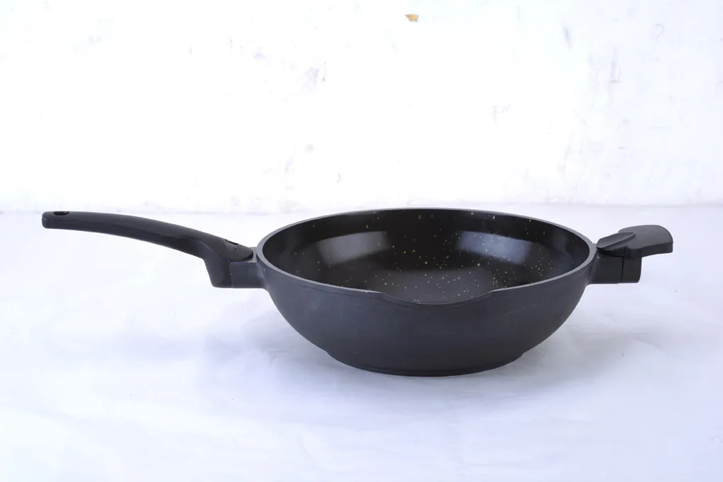 Frying 30cm Wok Cookware  Die-Cast Aluminum Kitchen Pots OEM Saute Pan Egg Home Cooking Non Stick Fry Pan grip
