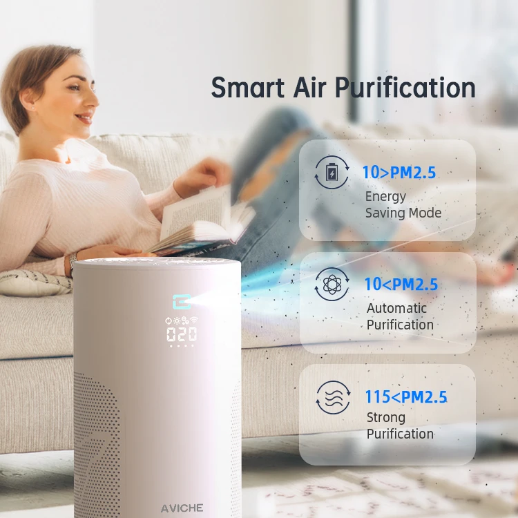 AVICHE c5 medical grade dental h13 h14 hepa filter uv air purifier for home large room dust smok allergies pets hair bedroom cat