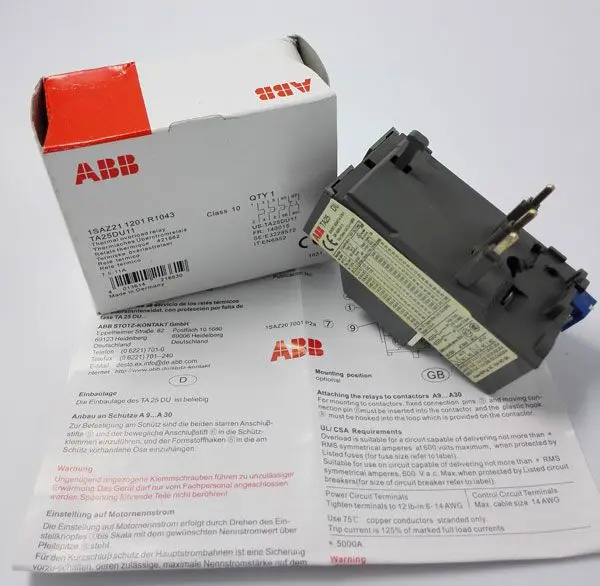 New and original ABB-China Contactor 22.0-32.0A 1SAZ321201R2002 TA75DU-32M Thermal Overload Relay