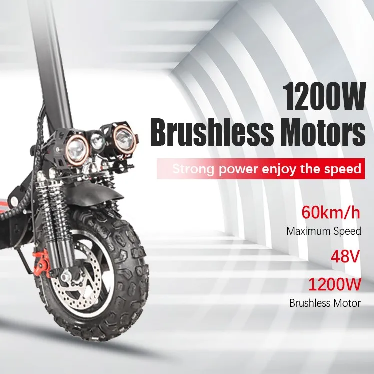 2022 Best Alloy Frame LCD Display 3 Speed 1200W High Speed Brushless Motor seat available Fat Tire Electric Scooter For Adults