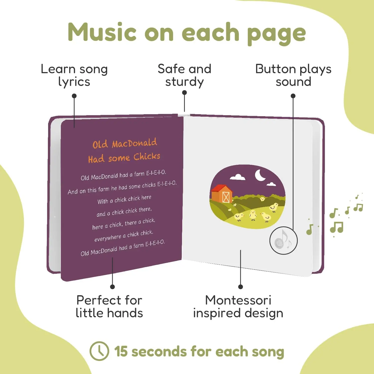 Chinese Nursery Rhymes Book Children Songs Edition Bilingual Musical Book for Toddlers