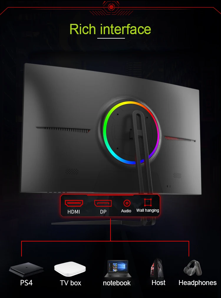 pc monitor 2k 144hz gaming monitor 2560x1440p curved monitor 27 inch