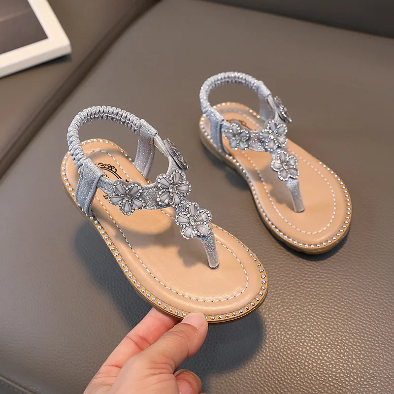Summer 2024 Kids Girls Sandals Outdoor Beach Children roman Flat Sandals Toddler Baby Soft Casual School Girl Shoes