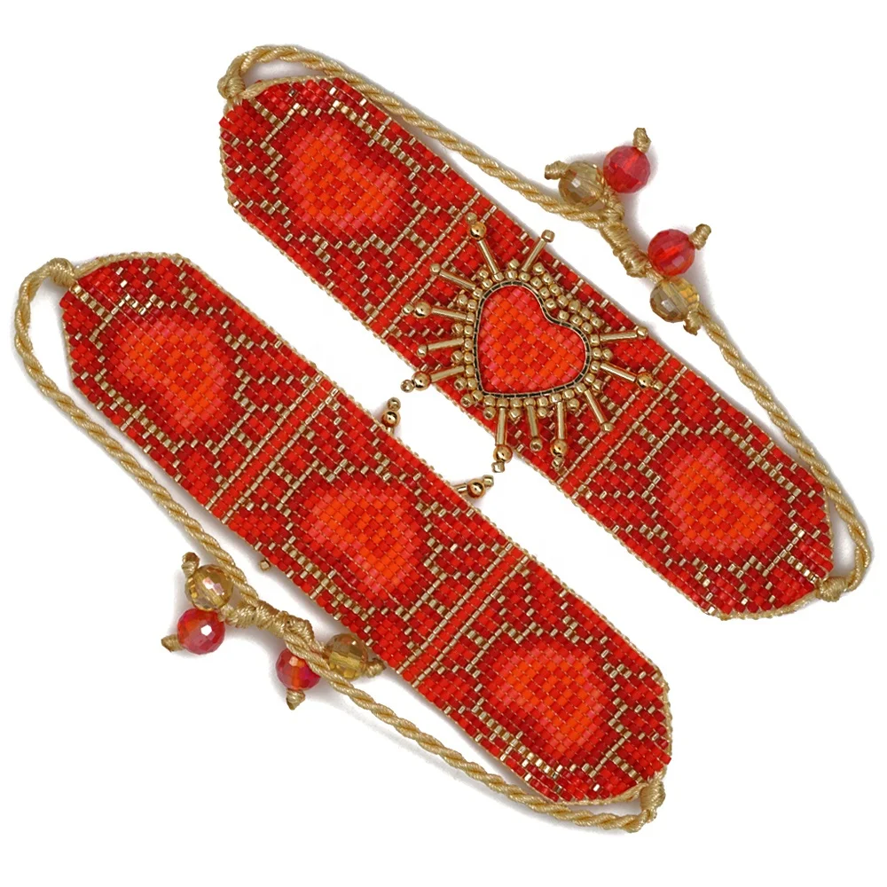 MOYAMIYA bracelet jewelry handmade RAINBOW HEART BRACELETs BEADED  miyuki wholesale