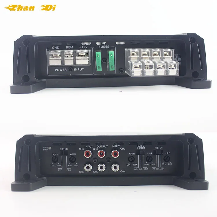Factory Wholesale professional car amplifier 12v 2800W class AB full rang power amplifier 4 channel car audio amplifier