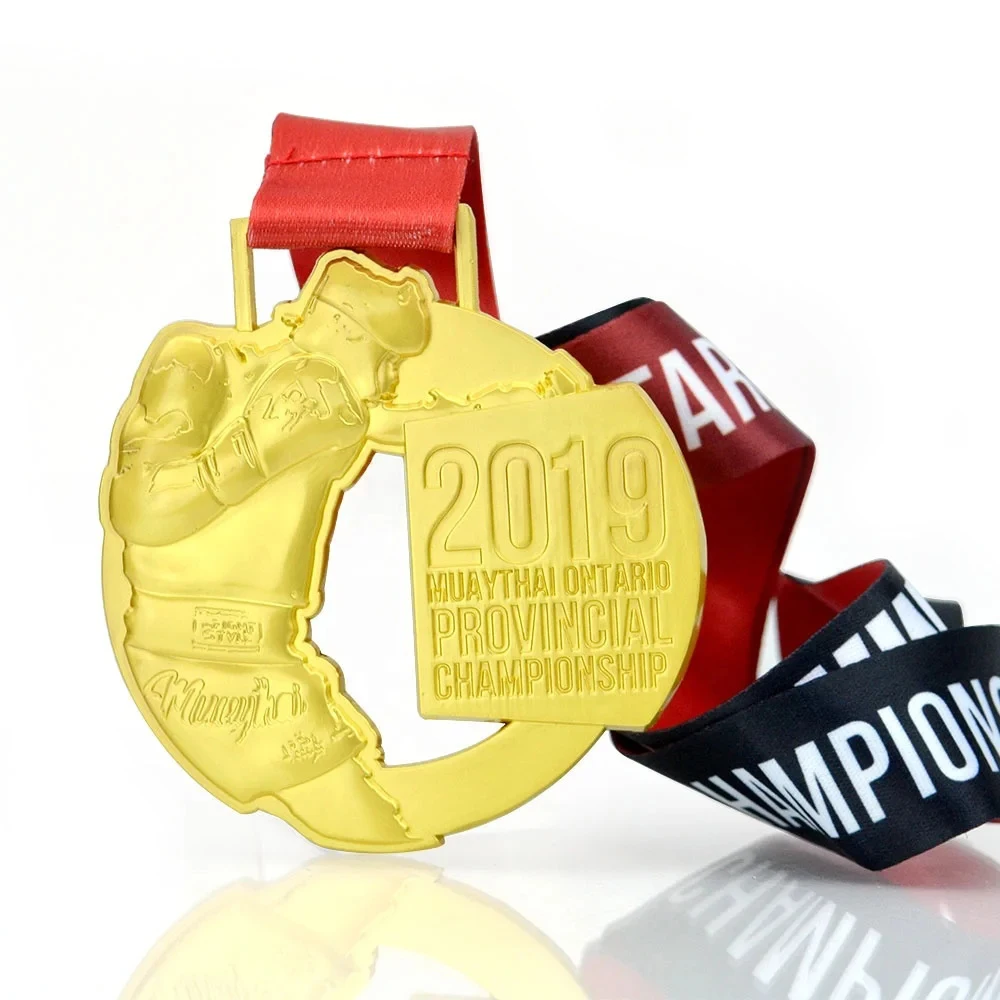 Manufacture Custom Shape Medals Soft Enamel Metal Pickball Cricket Medals With Ribbon Lanyard