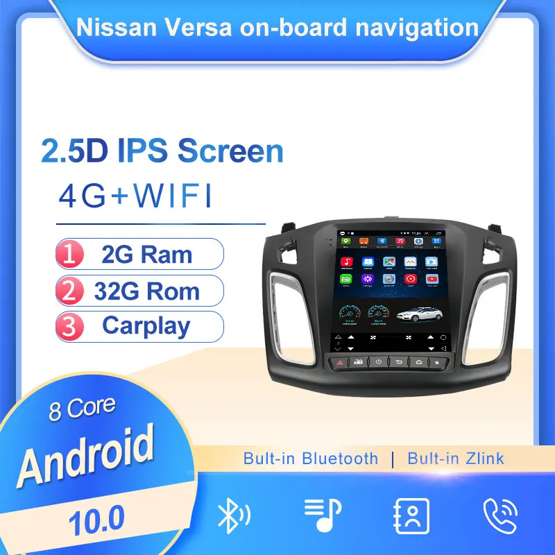 Android 10 навигация автомобильное стерео радио Автомобильный DVD видео 4 дюйма для Ford Focus 2013-2017 carplay wifi головное устройство