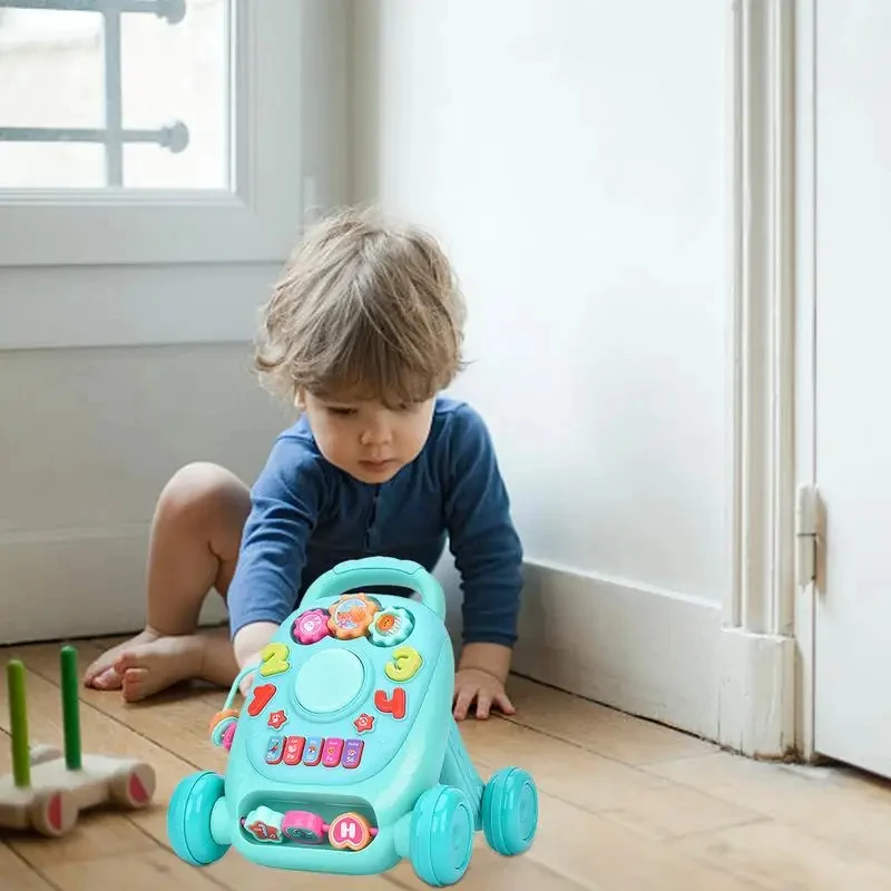 Istaride Baby Sit to Stand Walkers Toy Kids Activity Play Center with Musical Learning Push Walker Baby Toddlers Walker Push Toy