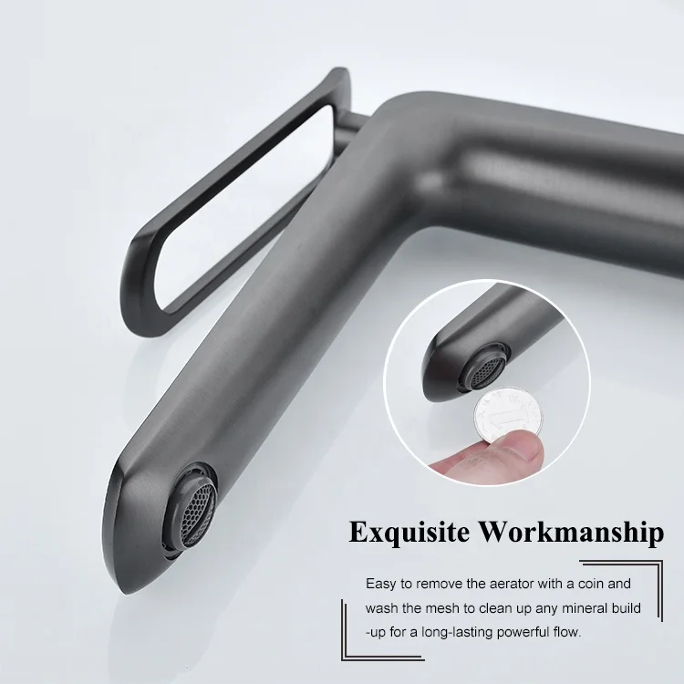 Modern Brushed Gold Single Lever Deck Mounted One Hole Bathroom Basin Mixer Wash Mixer Faucet