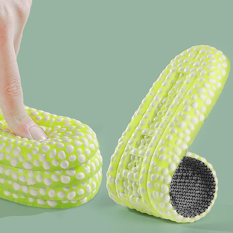 Jianhui New Wholesale Breathable Pu Popcorn Sports Insoles Shock Absorption Insole High Elastic Poron Insole