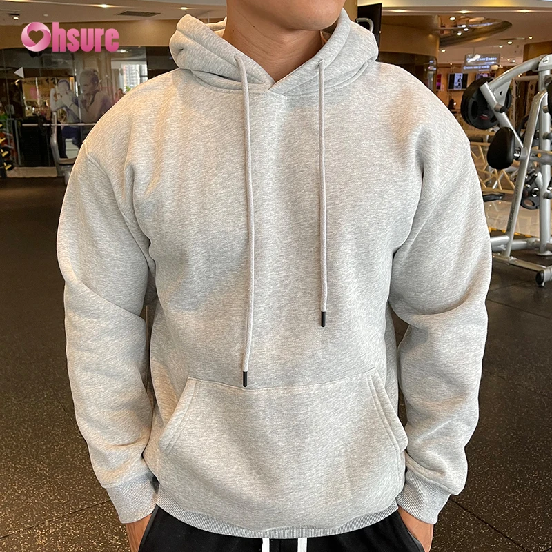 Running Wear High Quality Custom Oversized Hoodie Training Wear Essential Hoodie Cotton Pullover Men Blank Hoodies Jersey Fabric