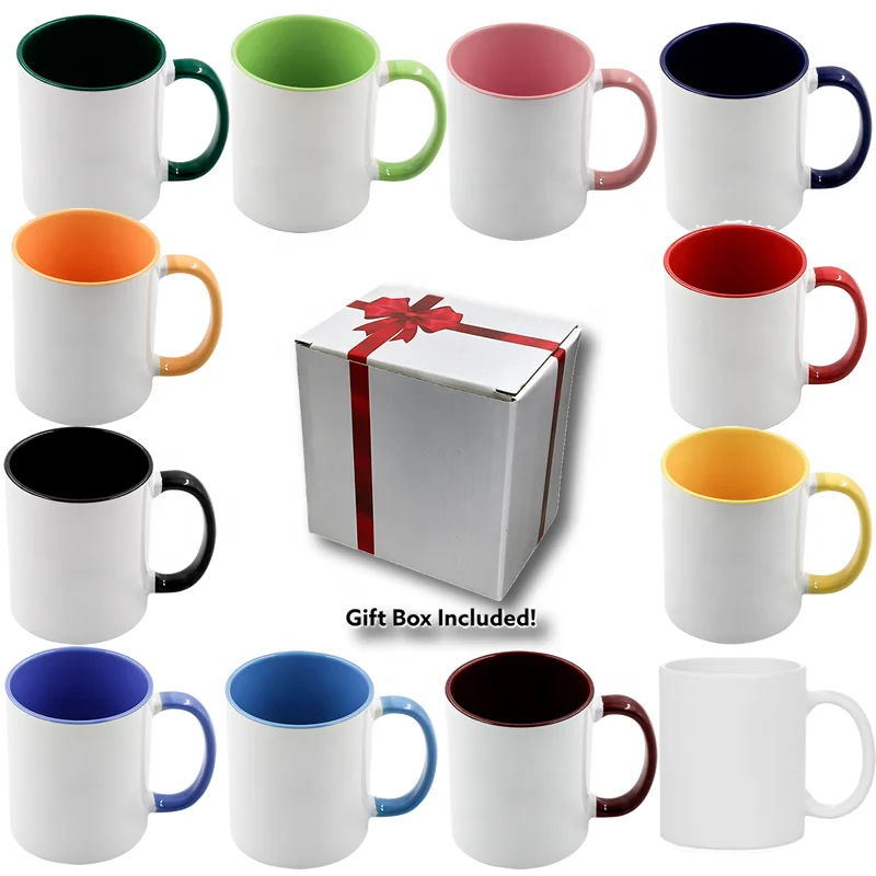 Custom manufacturer 11Oz Porcelain White Customised Custom Logo Printed Christmas Sublimation blank Ceramic Cup Coffee Mugs