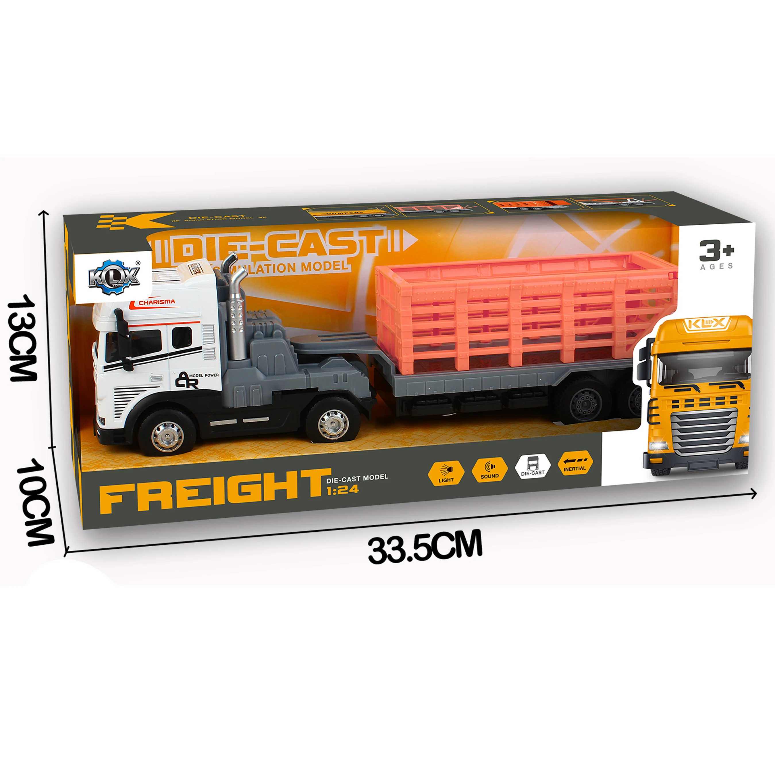 High Quality 1:24 Die-cast Alloy Friction Transport Truck  With Light and Music For  Children