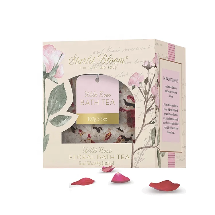 Spa Relaxing floral scented private label organic natural  bath salts with flowers for relaxing in tea bag