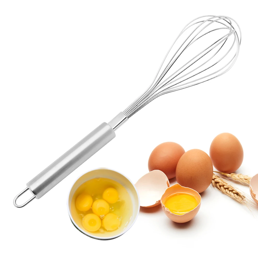 2024 Kitchen Tools & Gadgets Egg Beater Whisk Food Grade 304 Stainless Steel Kitchen Whisk Tools Egg Beater