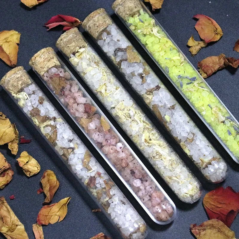 Luxury wholesale custom private label rose natural organic lavender himalayan cbd flower bath salt tubes