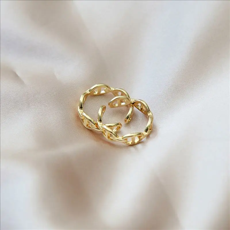 Maxery New Design Metal Brass French Cool Style Ring Hot-Selling Pig Nose Brass Ring Opening Adjustable Ring Ins