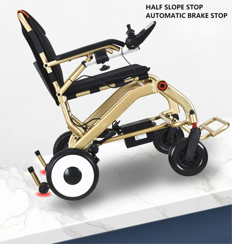 Electric lightweight folding wheelchair for elderly/disabled people