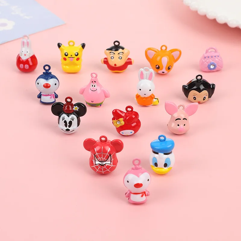 Cartoon cute bell diy jewelry pendant pet bell color painted cat and dog jewelry accessories manufacturer customization