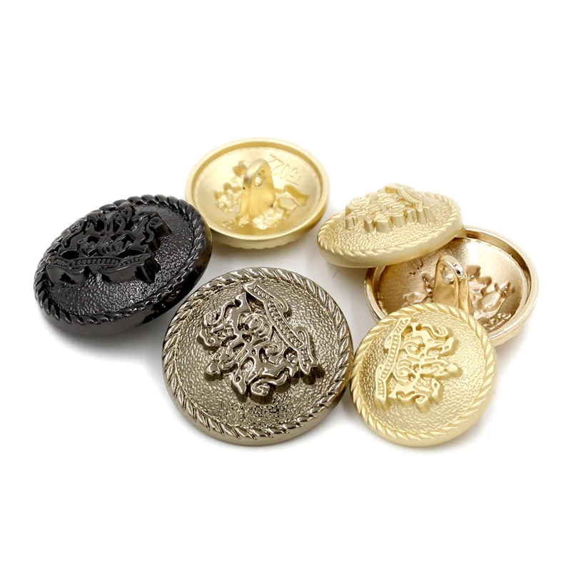 Пользовательский дизайн, модный логотип льва, мета-пуговица, золотой цвет для одежды