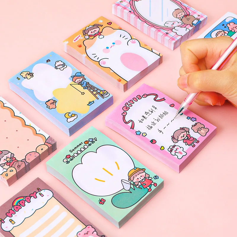 Promotional Self-adhesive Memo Pad Cute Kawaii Print Sticky Note Pads