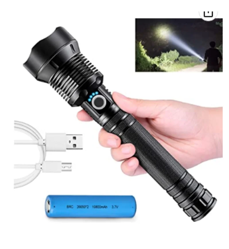 LED Waterproof Outdoor Hunting flashlight 5000 Lumens Multifunctional Led Rechargeable Torch Flashlight