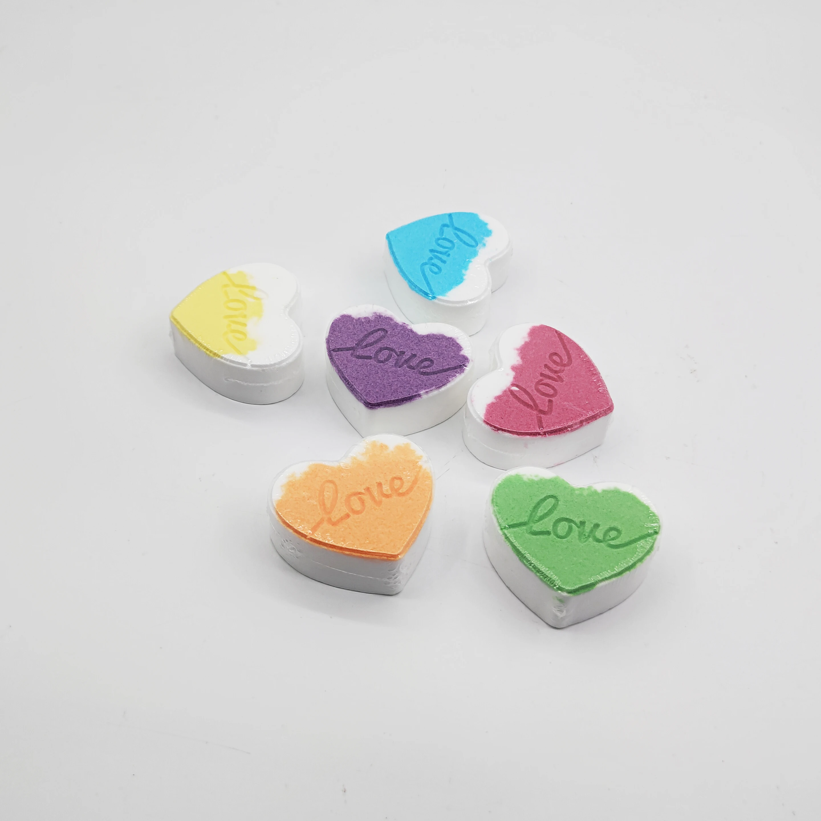 Romantic flower aromatic love shape bath salt ball 45g*6PCS  essential oil bath Bomb  Heart-shaped Explosive Bath Salt Ball