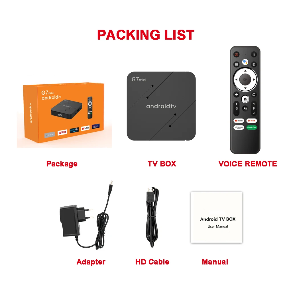 ТВ-приставка ATV smart tv G7mini UI Android 11 0 OS 4K Amlogic S905W2 2 Гб 16 двойной Wi-Fi с голосовым дистанционным