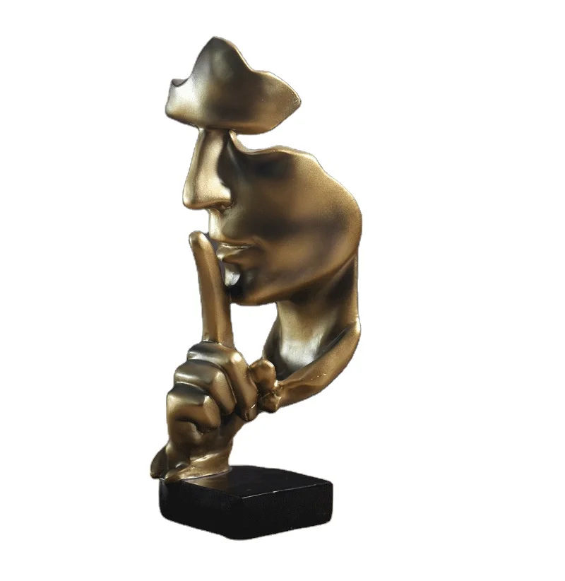 Simple modern creative Silence is golden living room sculpture office decoration for desk