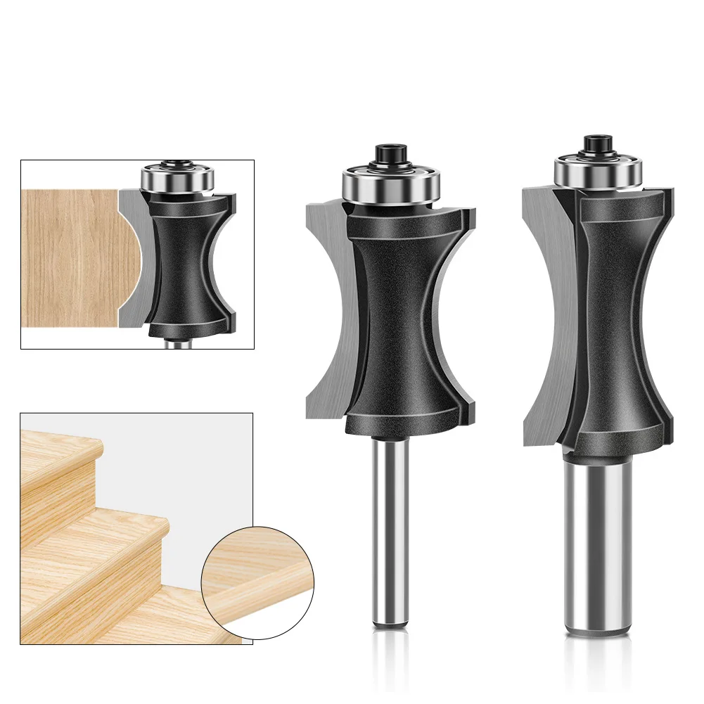 6mm router bits Bull nose radius bit Curved knife cutter  Woodworking Staircase floor knife Router Bits Enclosed bearing rollers