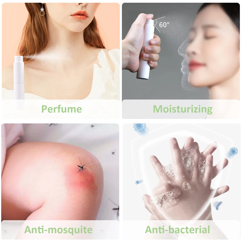 10ML Plastic Glass Small Slim PET Perfume Alcohol Liquid Pocket Airless Fine Mist Spray Bottles Keychain Sprayer Bottle Set