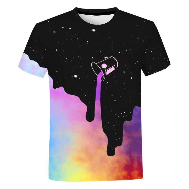 Pretty Pattern Paint bucket art 3D Printed Shirt for Men Digital Printing T Shirt Custom Unisex Over Print OEM and ODM T-shirts