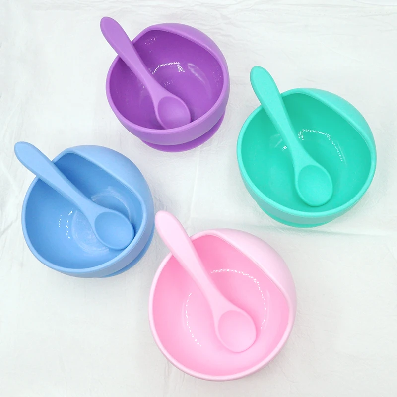 100% Food Grade Silicone Baby Kid Children Feeding Bowl Suction Mixing Bowl