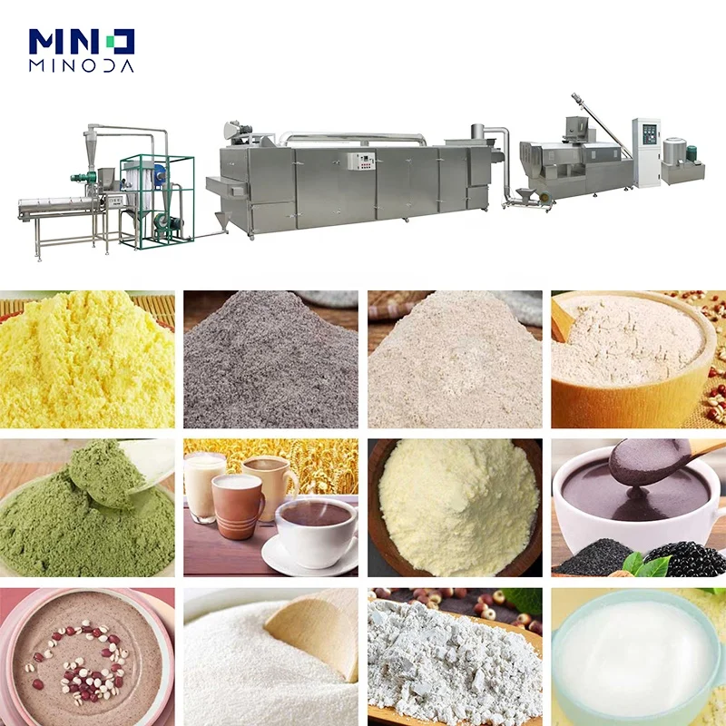 MINODA Baby Powder Production Machine Nutritional Porridge Flour Making Machine Food Extruder Line