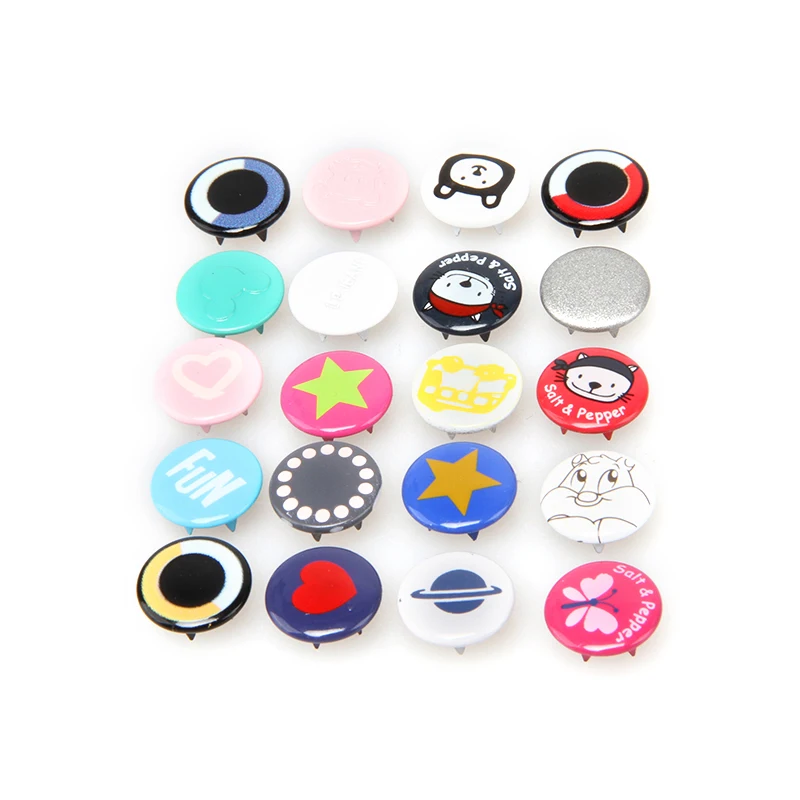 
wholesales DTM color 9mm 10mm metal cap prong snap fastener button for baby clothing 