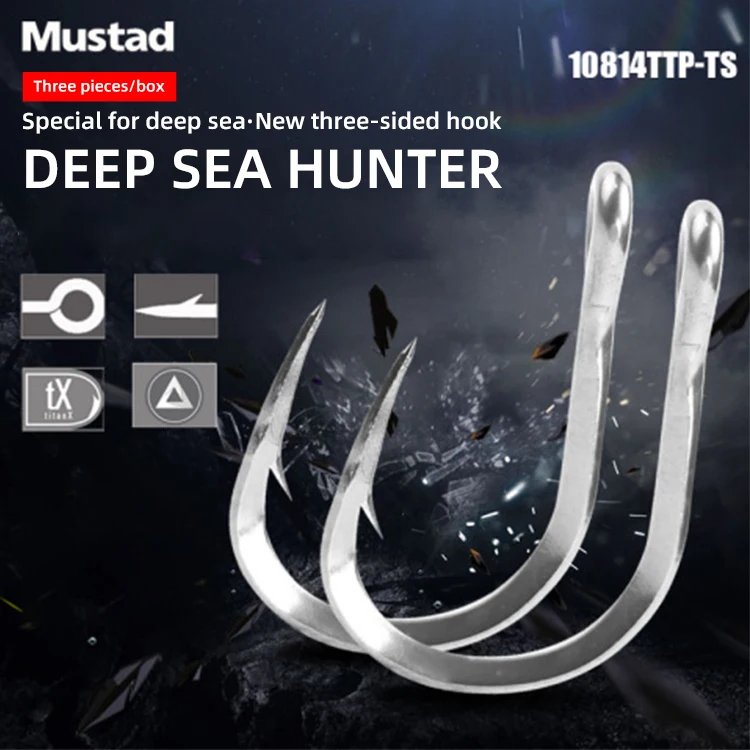 Wholesale New fishing hook high carbon steel hook MUSTAD model TS4-TS9  Black Gold Hooks