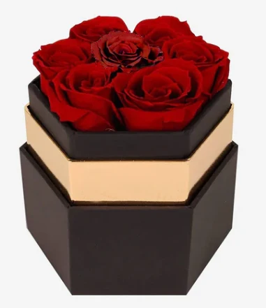 Customized High Quality Luxury Dome Shaped Preserved Roses Round Paper Flower Gift Box
