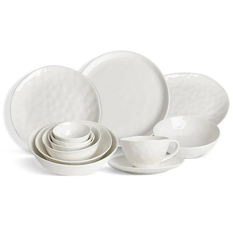 Tableware Luxury Hosen28 White Ceramic Bowl And Plate Set, Les Assiettes En Porcelaine