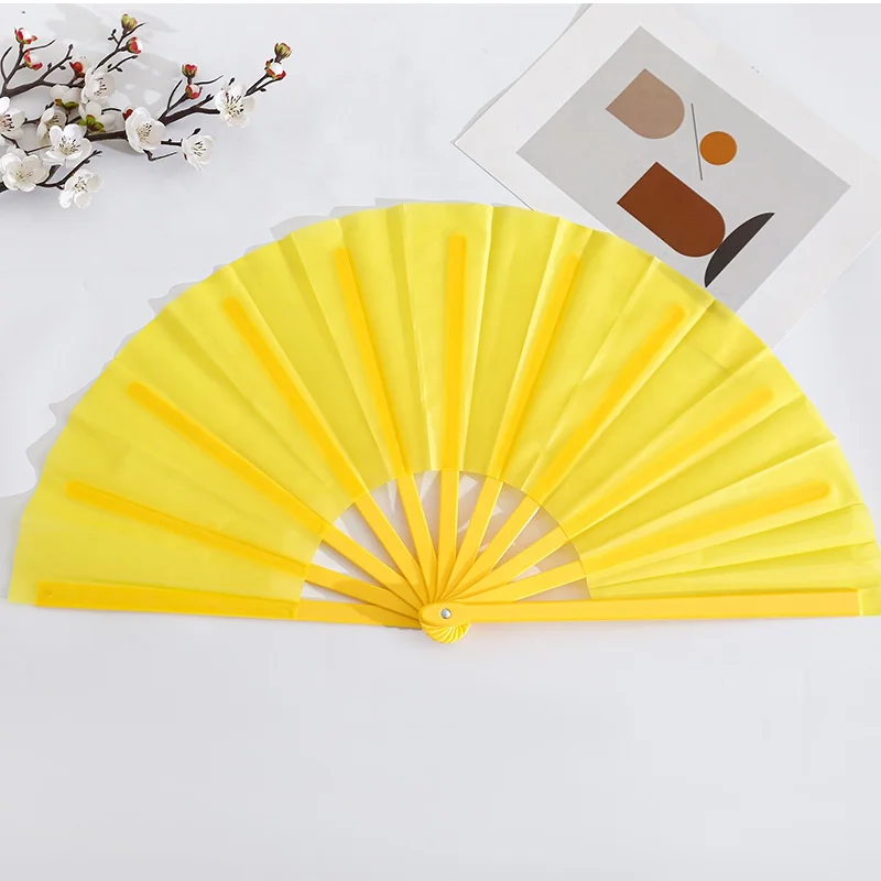 Stock 33CM 13inch Folding Fan Vintage Plastic Folding Hand Fan Craft Folding Fan for Halloween Party Wedding Dancing
